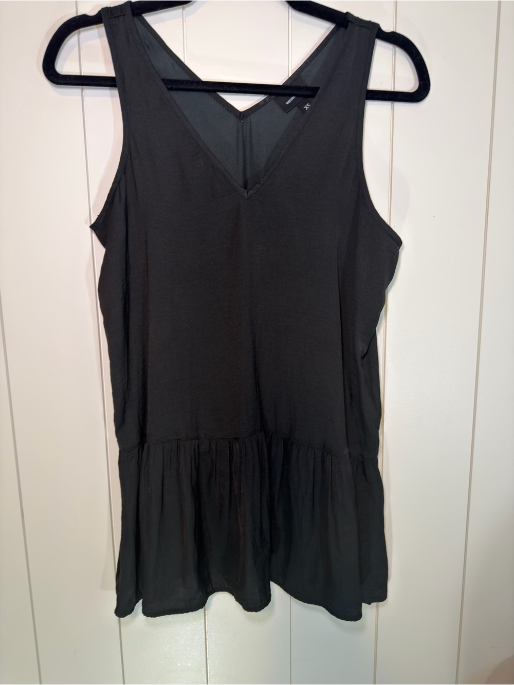 Who What Wear Black V-Neck Peplum Dress